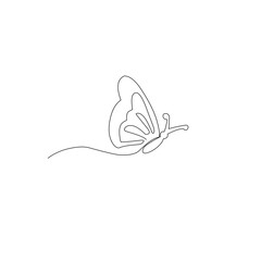 Butterfly continuous line art