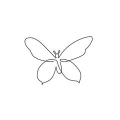 Butterfly continuous line art