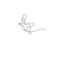 Butterfly continuous line art