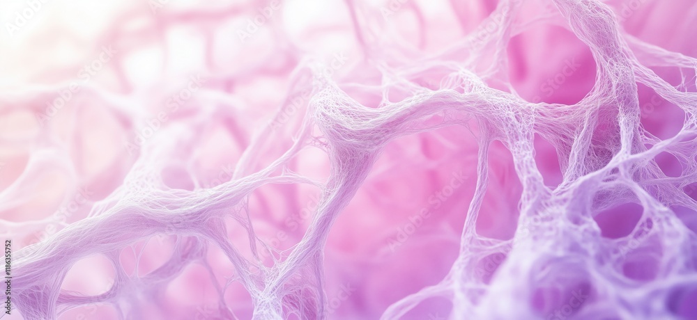 Poster abstract purple and pink textured background resembling delicate web-like structures, showcasing int