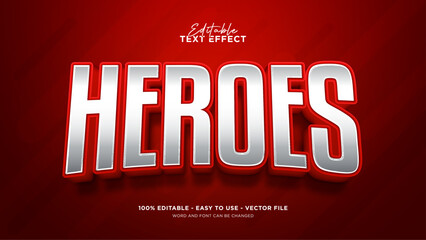 Editable super heroes 3d text effect, movie text style effect © DzakiraStudio