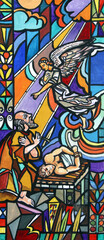 Sacrifice of Isaac, sketch for a stained glass window in the parish church of Saints Peter and Paul...