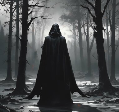 Illustration of dark wizard.