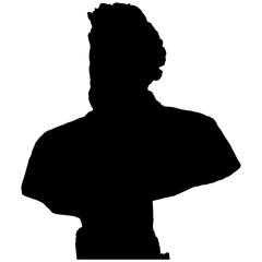 Silhouette of a classical bust, profile view.  Elegant and timeless artwork, perfect for design projects.