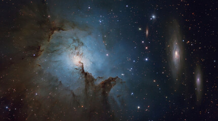 Fototapeta premium Stunning Cosmic Nebula with Stars in Deep Space