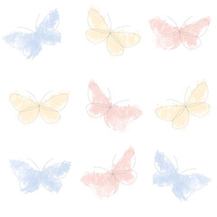 Seamless pattern with butterflies