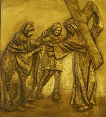 8th Stations of the Cross, Jesus meets the daughters of Jerusalem, church of Our Lady of Sorrows in Spansko, Zagreb, Croatia