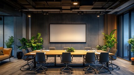 Fototapeta premium Business meeting room modern office interior design contemporary environment