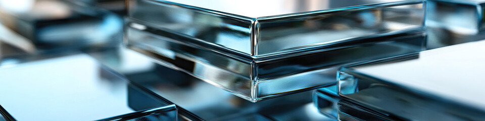 Stacked Rectangular Glass Blocks