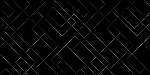 Abstract, monochrome, geometric template for web page, texture, map, poster, fabric, textile. Graphic repetitive black and white line design.