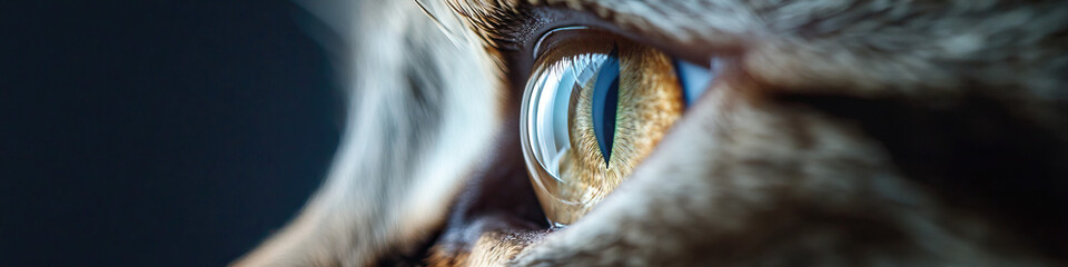 Obraz premium Close-up of Cat Eye and Surrounding Fur
