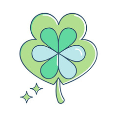 Fototapeta premium clover in heart shape vector icon, patrick’s day vector illustration - simple illustration of clover in heart shape perfect for logos, and patrick’s day -themed designs.