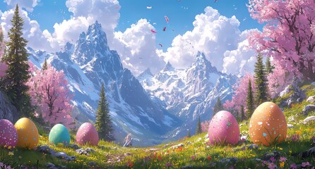 Envision vivid, uplifting visuals that encapsulate the feeling of hope and rejuvenation on Easter Monday