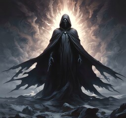Illustration of dark wizard.