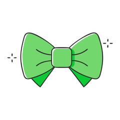 green bowtie vector icon, patrick’s day vector illustration - simple illustration of green bowtie perfect for logos, and patrick’s day -themed designs.