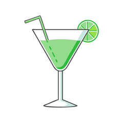 green cocktail vector icon, patrick’s day vector illustration - simple illustration of green cocktail perfect for logos, and patrick’s day -themed designs.