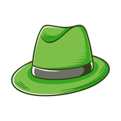 green fedora vector icon, patrick’s day vector illustration - simple illustration of green fedora perfect for logos, and patrick’s day -themed designs.
