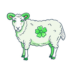 irish sheep vector icon, patrick’s day vector illustration - simple illustration of irish sheep perfect for logos, and patrick’s day -themed designs.