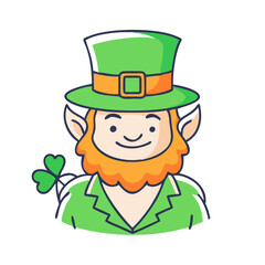 leprechaun vector icon, patrick’s day vector illustration - simple illustration of leprechaun perfect for logos, and patrick’s day -themed designs.