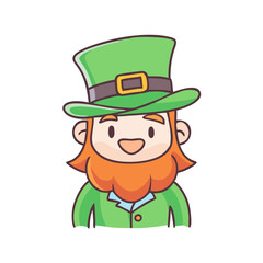 leprechaun vector icon, patrick’s day vector illustration - simple illustration of leprechaun perfect for logos, and patrick’s day -themed designs.