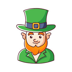 leprechaun vector icon, patrick’s day vector illustration - simple illustration of leprechaun perfect for logos, and patrick’s day -themed designs.