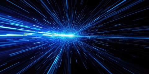Fototapeta premium Speed of lights, Blue background, Warp speed effects, light speed effects, speed images on a blue color, clean blue, blue, wallpaper, 