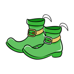 leprechaun shoes vector icon, patrick’s day vector illustration - simple illustration of leprechaun shoes perfect for logos, and patrick’s day -themed designs.