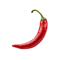 Chili Pepper: Vibrant Red Chili Pepper Isolated on White Background
