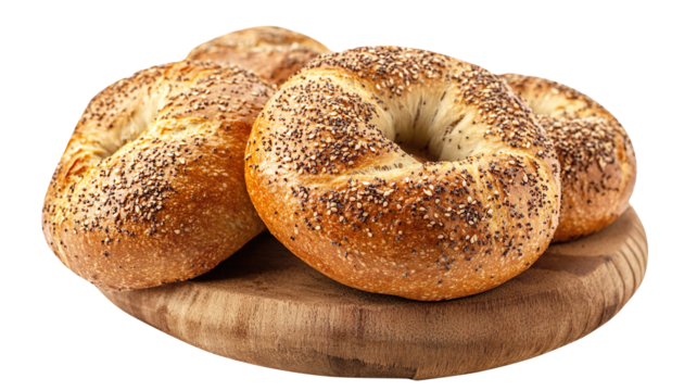 Fresh bagel bread homemade isolated on white background