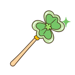 shamrock wand vector icon, patrick’s day vector illustration - simple illustration of shamrock wand perfect for logos, and patrick’s day -themed designs.