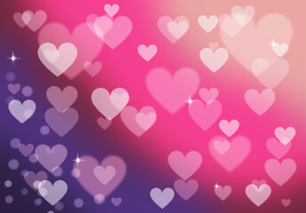 Horizontal Valentine s Day card. Colorful hearts background