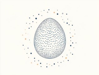 Vibrant Minimalist Easter Egg Design with Decorative Dots for Simple Festive Celebrations and Chinese New Year Celebrations in a Fresh and Modern Style