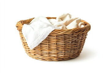 Obraz premium Laundry basket isolated on white backgroundLaundry basket isolated on white background