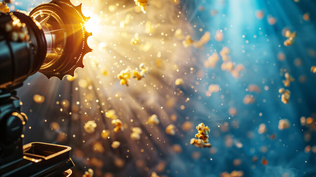 background movie blockbuster theme, copyspace in a centre