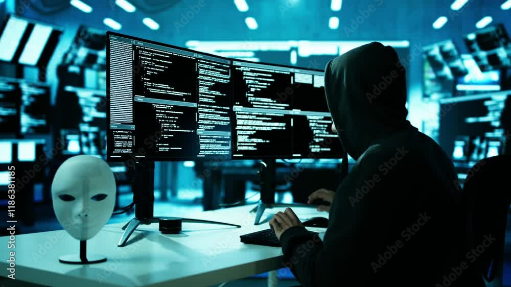 Aufkleber Hacker Stealing Data From Computer