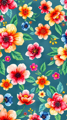 Stylish Watercolor Seamless Floral Art