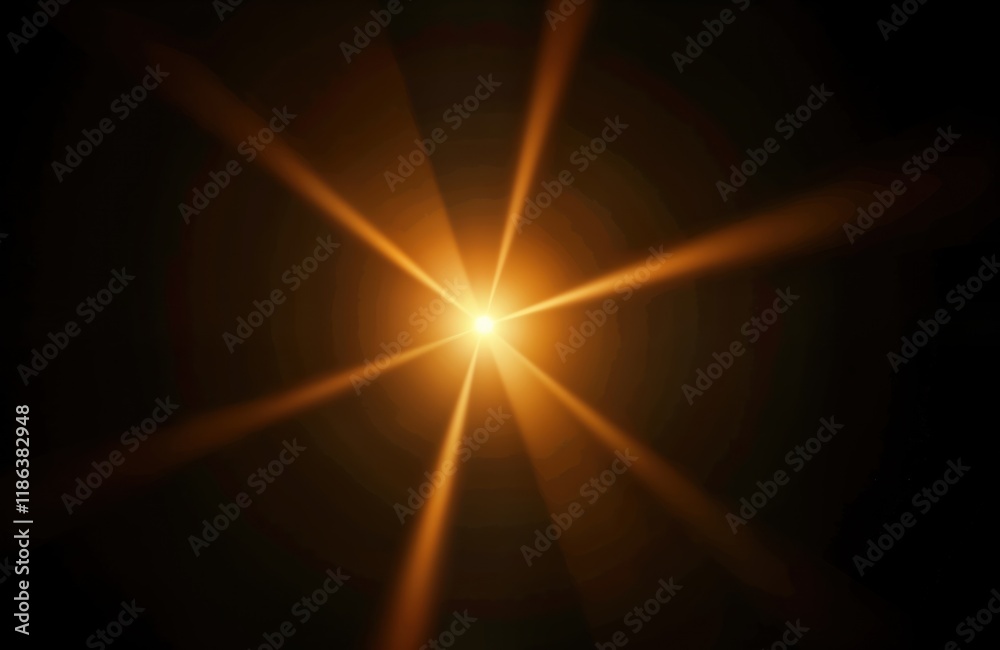 Leinwandbilder golden sun light creates bright lens flare effect. abstract design with radiating light rays. graphi
