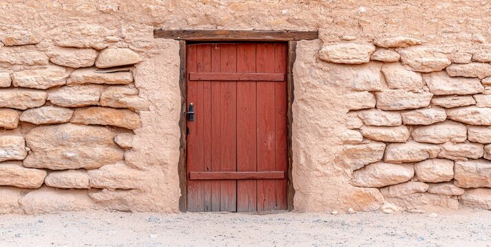 A depiction of an ancient Hebrew home in Egypt, featuring the Passover sign on the door frame