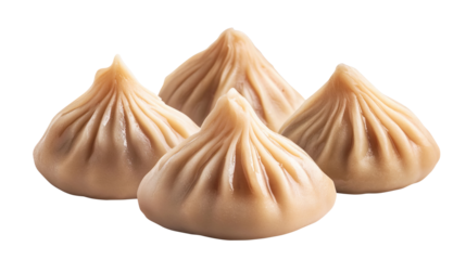Fresh steamy modak dumpling isolated on a white background
