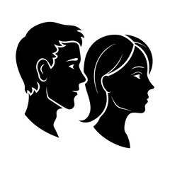 Faces of Understanding vector silhouette