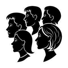 Faces of Understanding vector silhouette