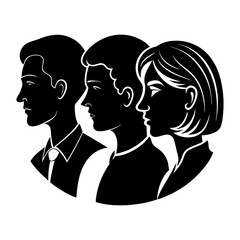Faces of Understanding vector silhouette