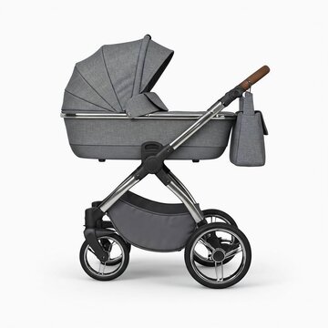baby cot and carier white background.