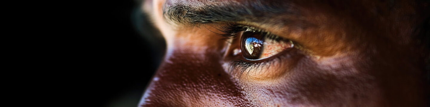 Close-up of Human Eye and Facial Features