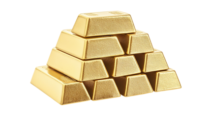Gold bars stacks, cut out