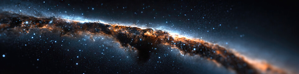 Fototapeta premium Nebula with Orange and Blue Hues and Starfield