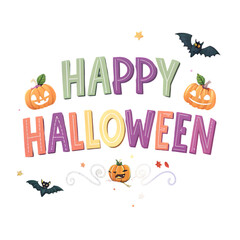 happy halloween lettering
