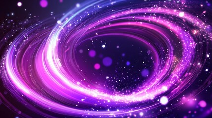Abstract Purple Light Swirling Dynamically in a Dark Space