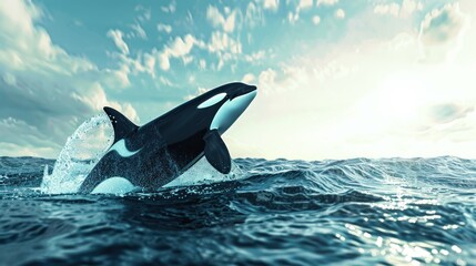 Fototapeta premium Orca Leaping Out of Water