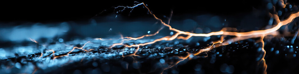 Abstract Image: Luminous Line on Dark Textured Surface
